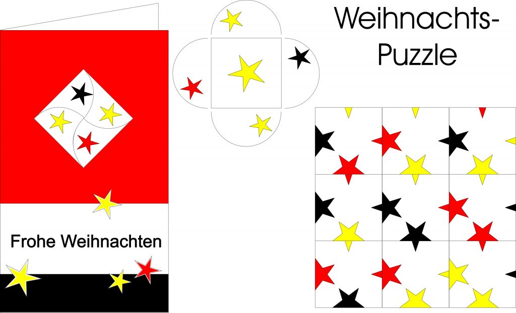 Weihnachtskarte Mit Puzzle Basteln Made My Diy